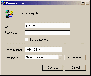 login screen