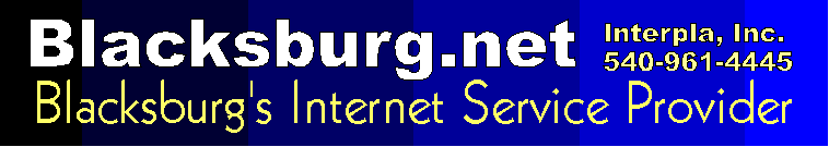 Blacksburg Net website hosting banner